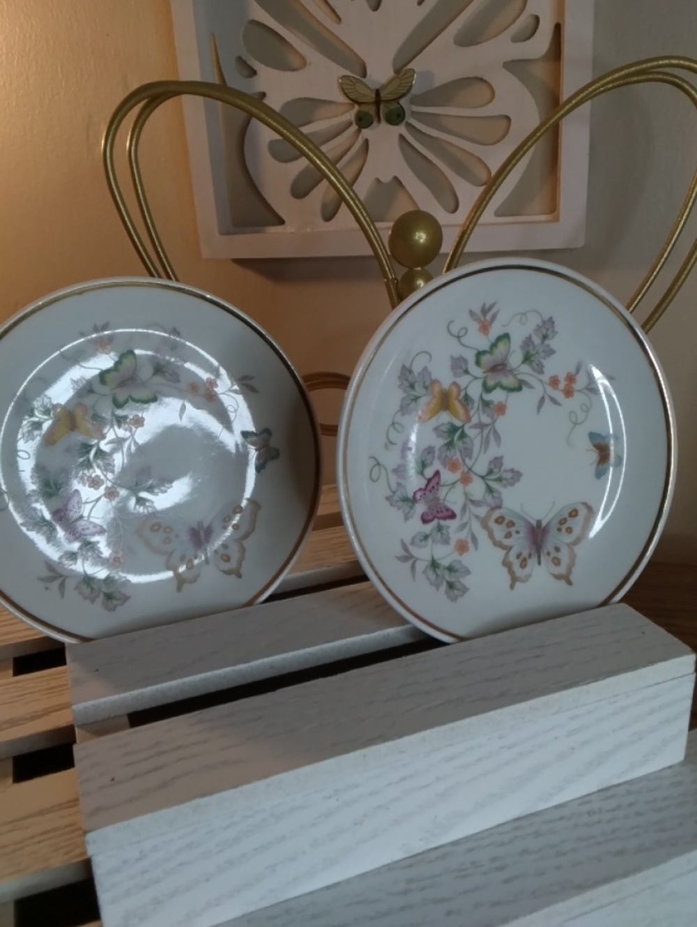 Vintage AVON Fine Porcelain Butterfly plates.